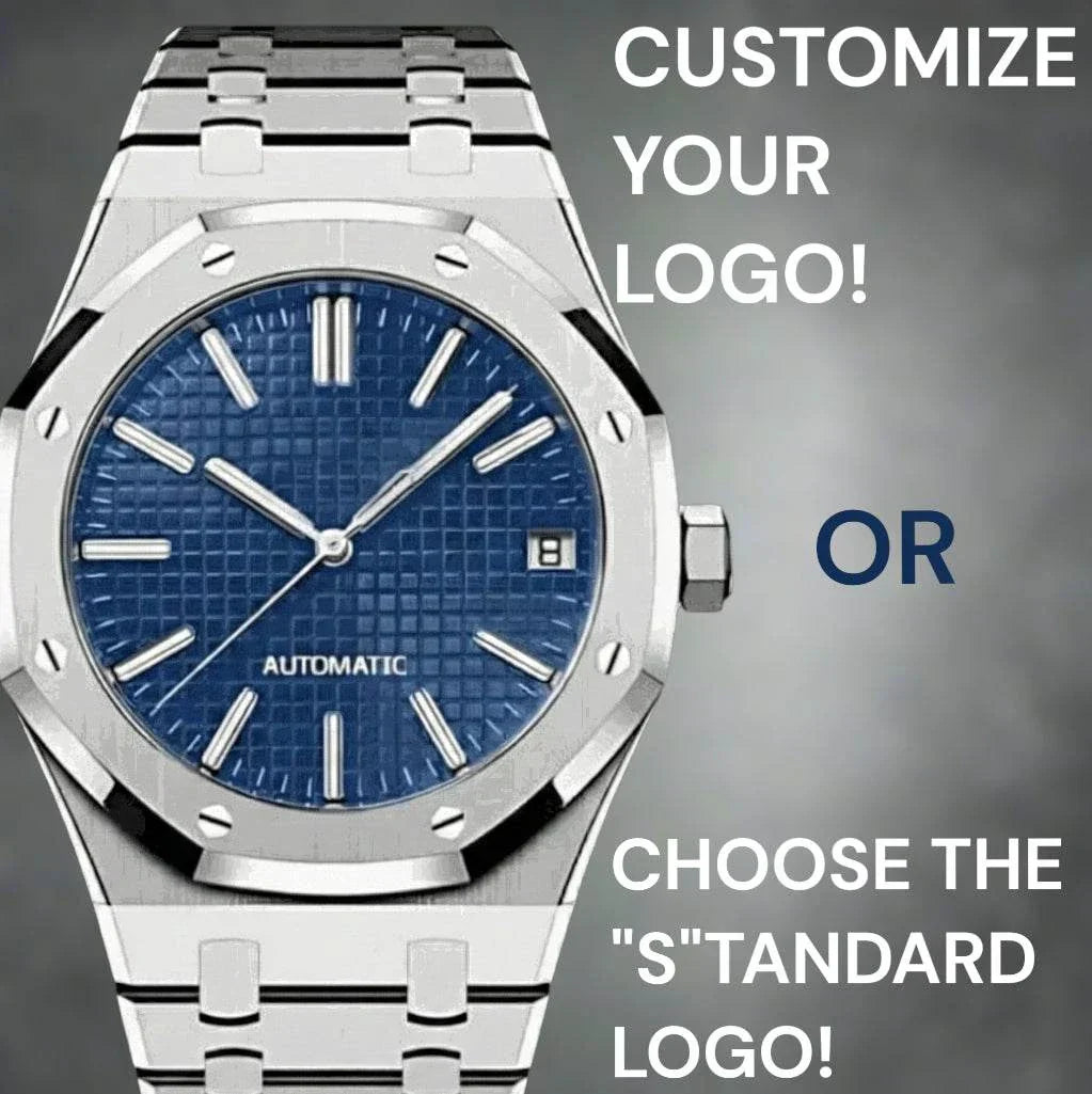 Seiko Mod Heritage Oak Luxury watch with blue dial and stainless steel case by Modtime Creations