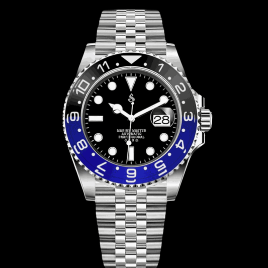 Seiko Mod Submariner Batman Series - Black and Blue - Modtime