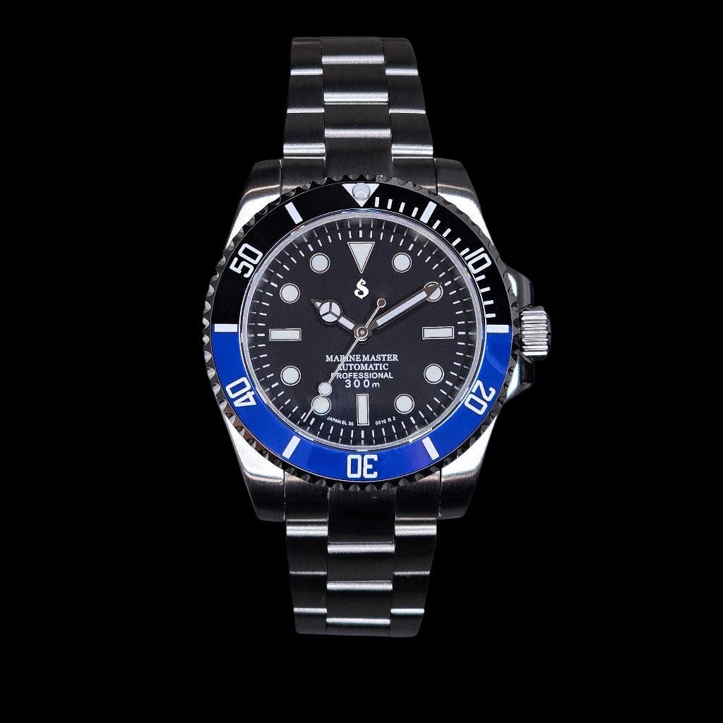 Seiko Mod Watches Submariner Diver Homage - Batman Series - No Date - Modtime Creations