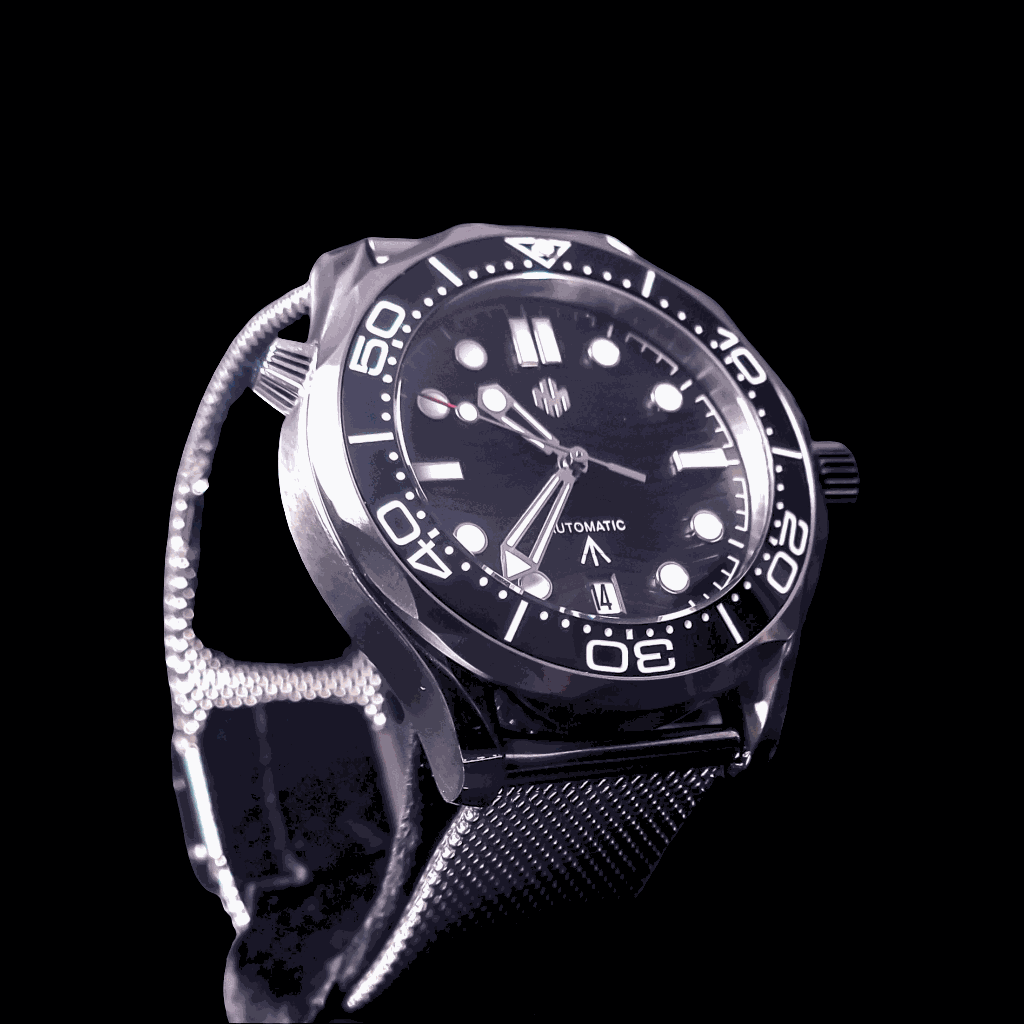 Seiko Mod Black Dial Spectre 007 SeaMaster Homage - Signature Series - MODTIME Creations