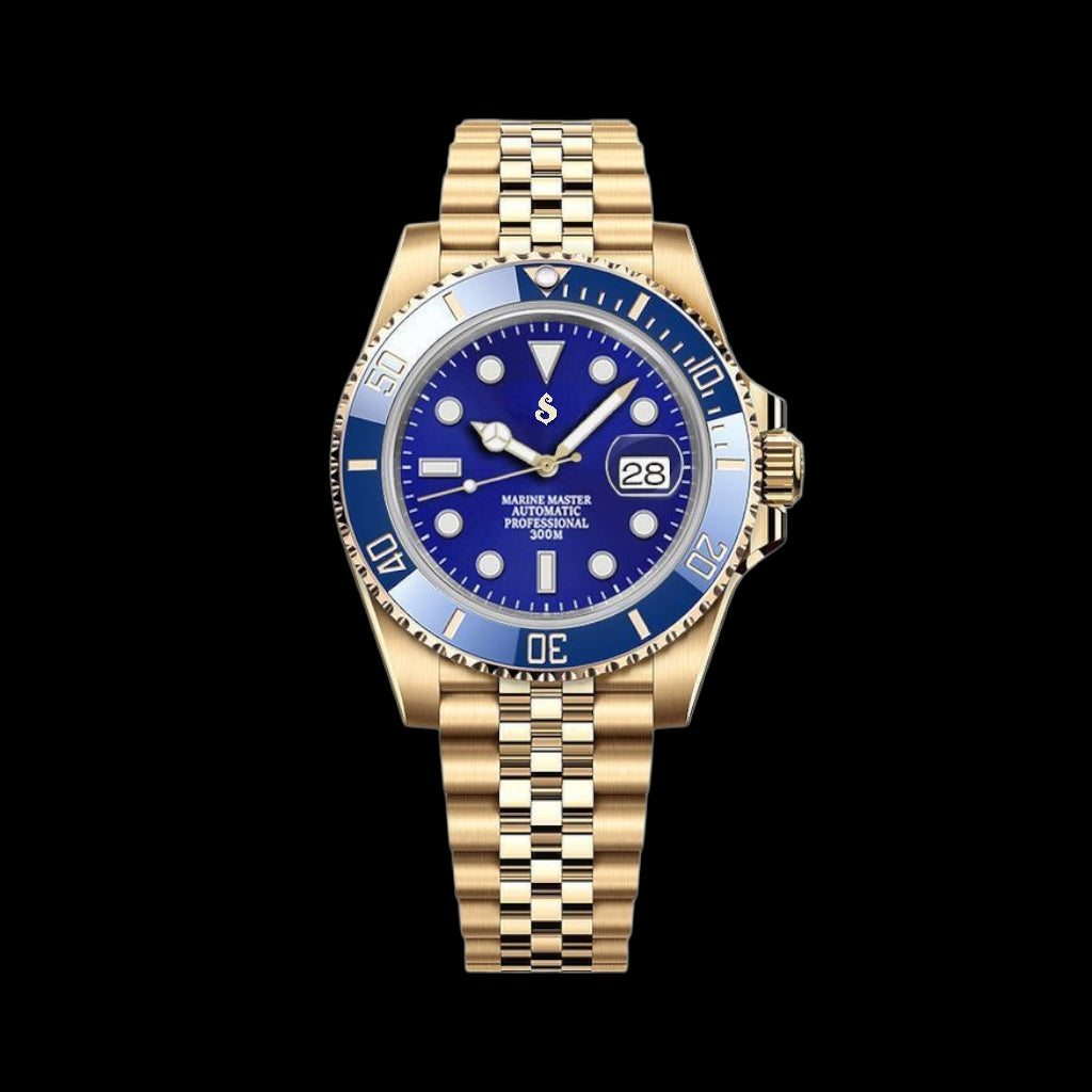 Seiko Mod watches Submariner aka Seikomariner  Blue Dial " Goldie Smurf " Series - Modtime 