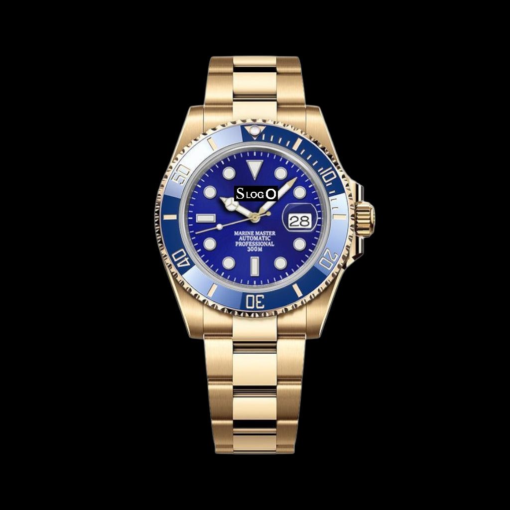 Seiko Mod watches Submariner aka Seikomariner  Blue Dial " Goldie Smurf " Series - Modtime 