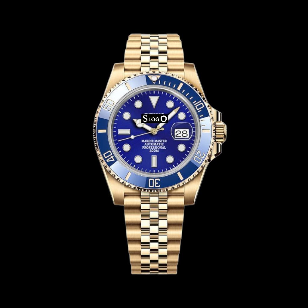 Seiko Mod watches Submariner aka Seikomariner  Blue Dial " Goldie Smurf " Series - Modtime 