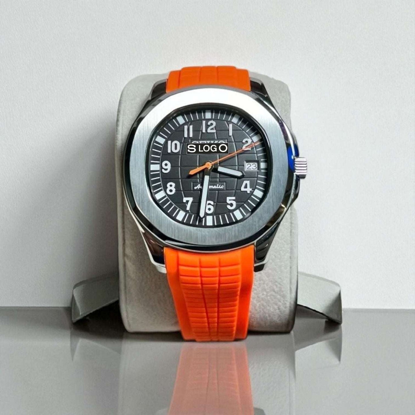 S Mod Custom Black Silver SeikNaut Series - Modtime - MODTIME