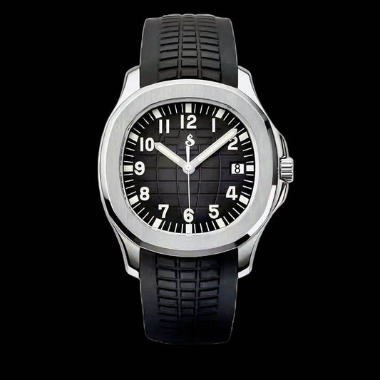 Seiko Mod Watch Black Silver Aquanaut aka SeikoNaut Series - Modtime Creations