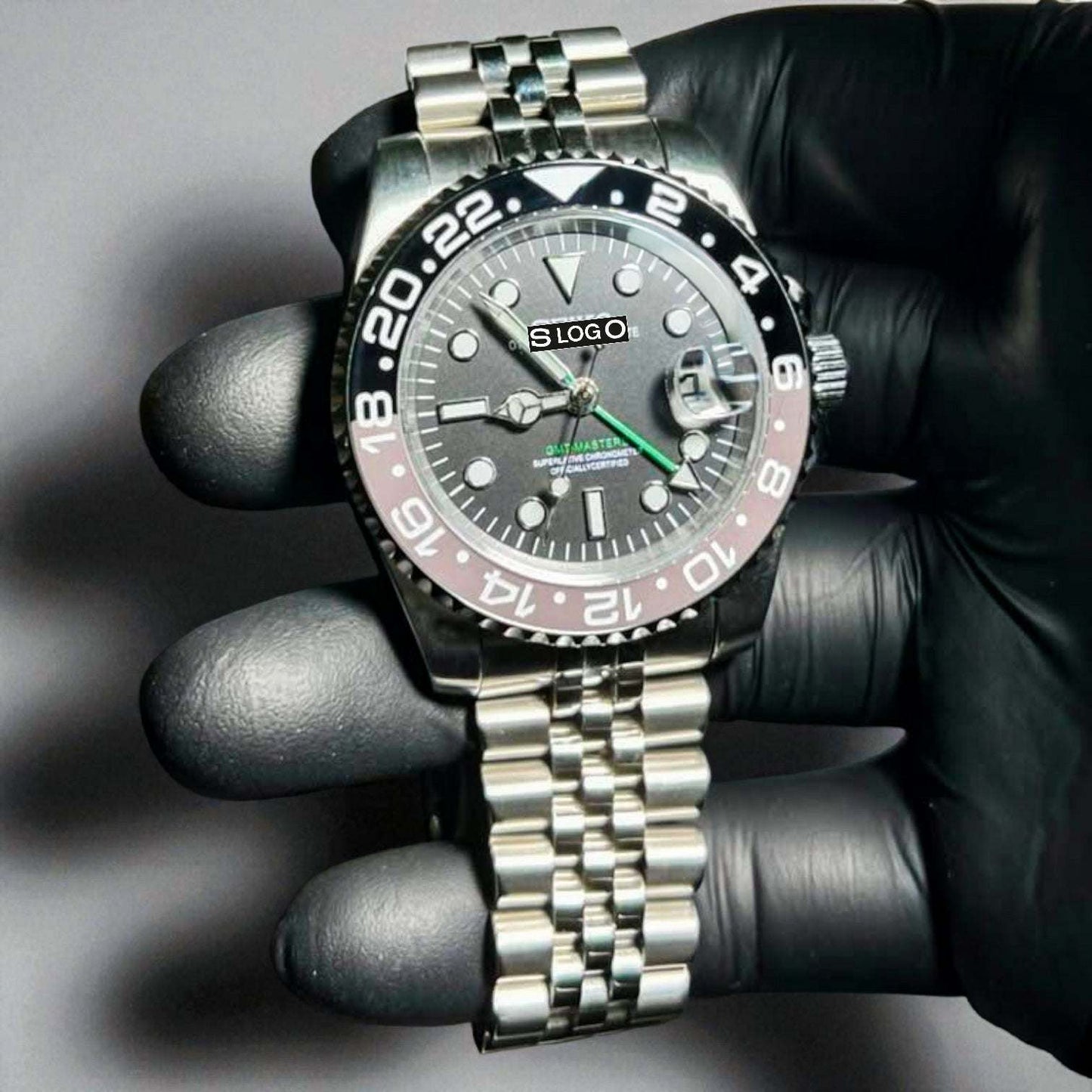 Seiko Mod GMT Master Submariner - " Bruce Wayne " Grey Black - Modtime Creations