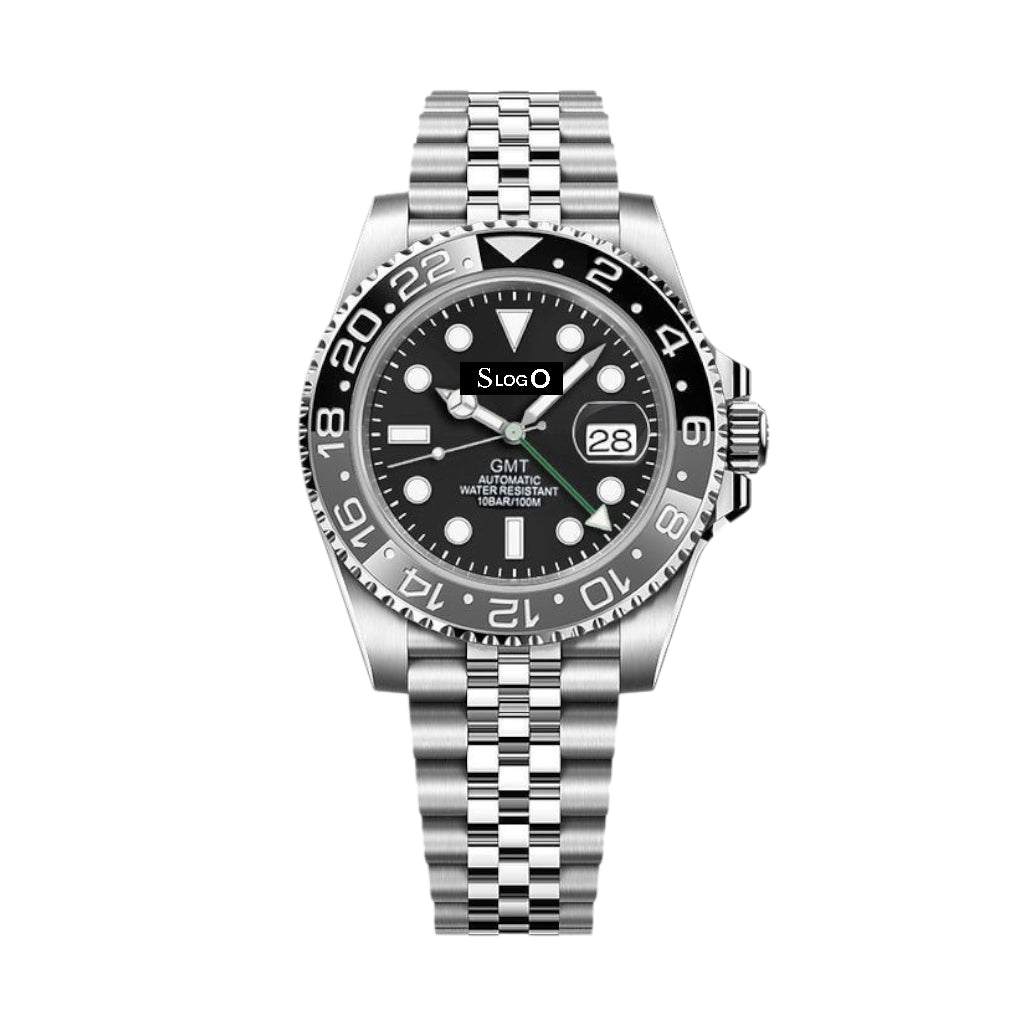 Seiko Mod GMT Master Submariner - " Bruce Wayne " Grey Black - Modtime Creations