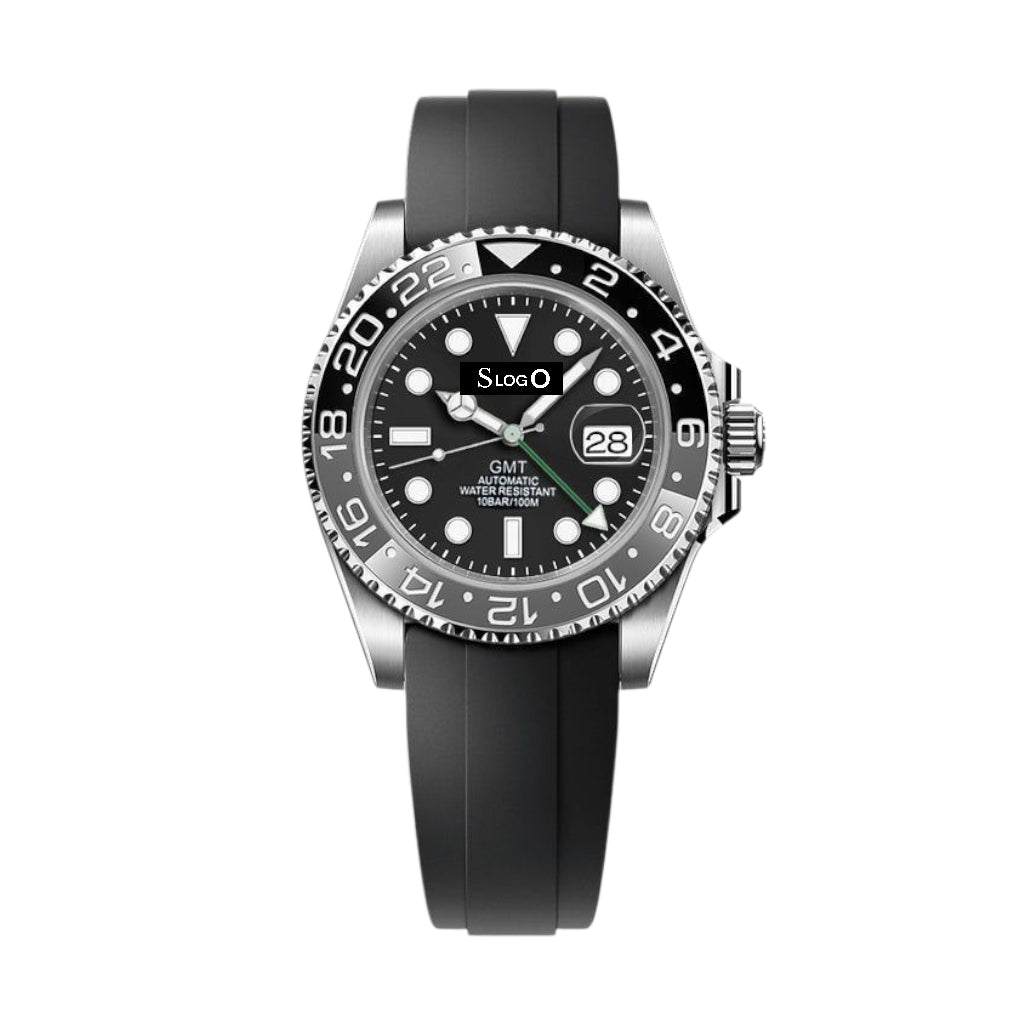 Seiko Mod GMT Master Submariner - " Bruce Wayne " Grey Black - Modtime Creations