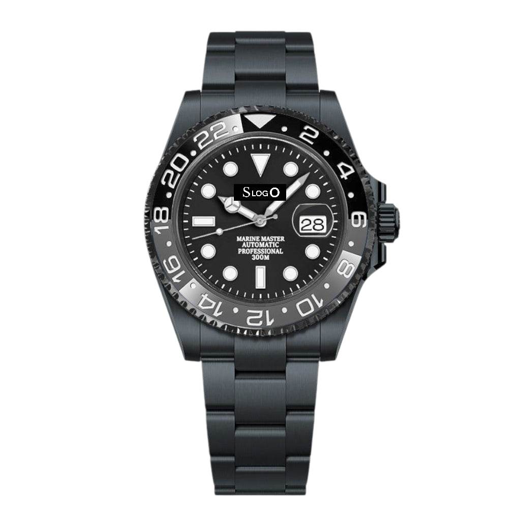 Seiko Mod GMT Master Submariner - " Bruce Wayne " Grey Black - Modtime Creations