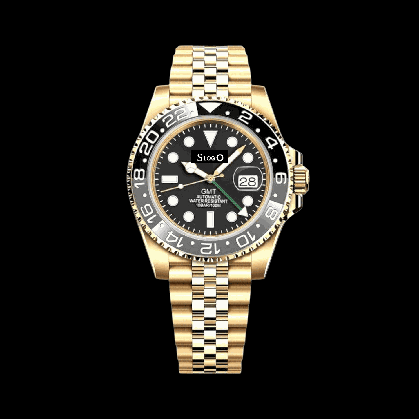 S Mod Custom Gold GMT "B Wayne" Grey Black Series - MODTIME