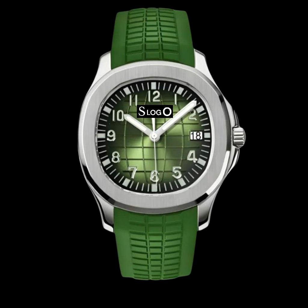 Seiko Mod Watch Aquanaut Nautilus aka SeikoNaut Series Green Dial - Modtime Creations