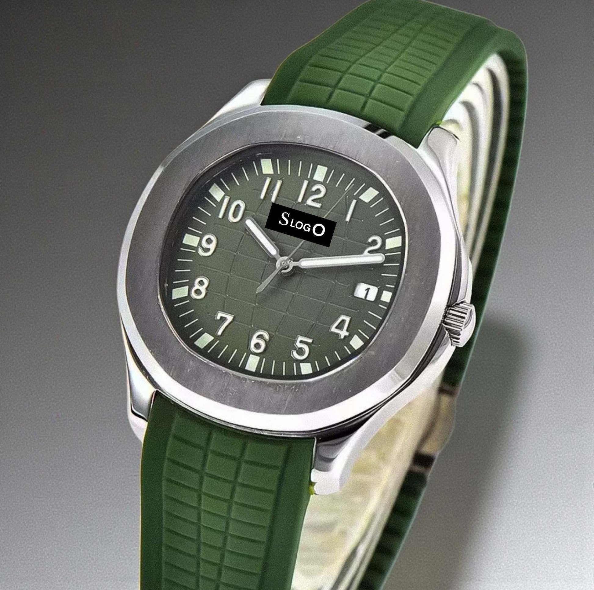 Seiko Mod Watch Aquanaut Nautilus aka SeikoNaut Series Green Dial - Modtime Creations