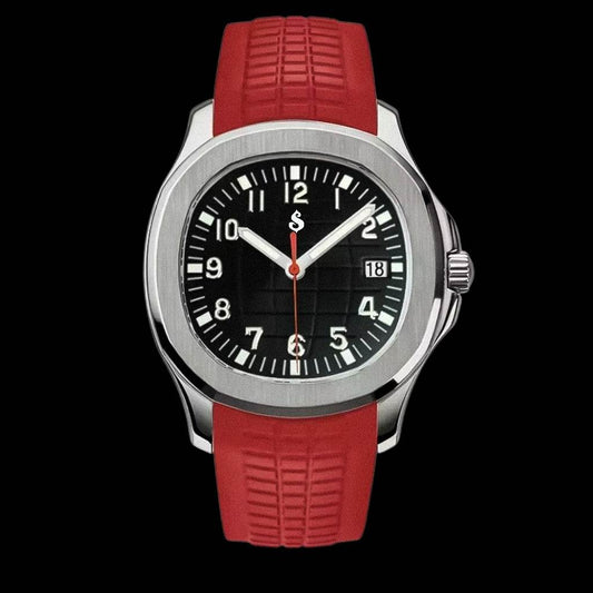 Seiko Mod Watch Nautilus aka SeikoNaut Series Red Black - Modtime Creations