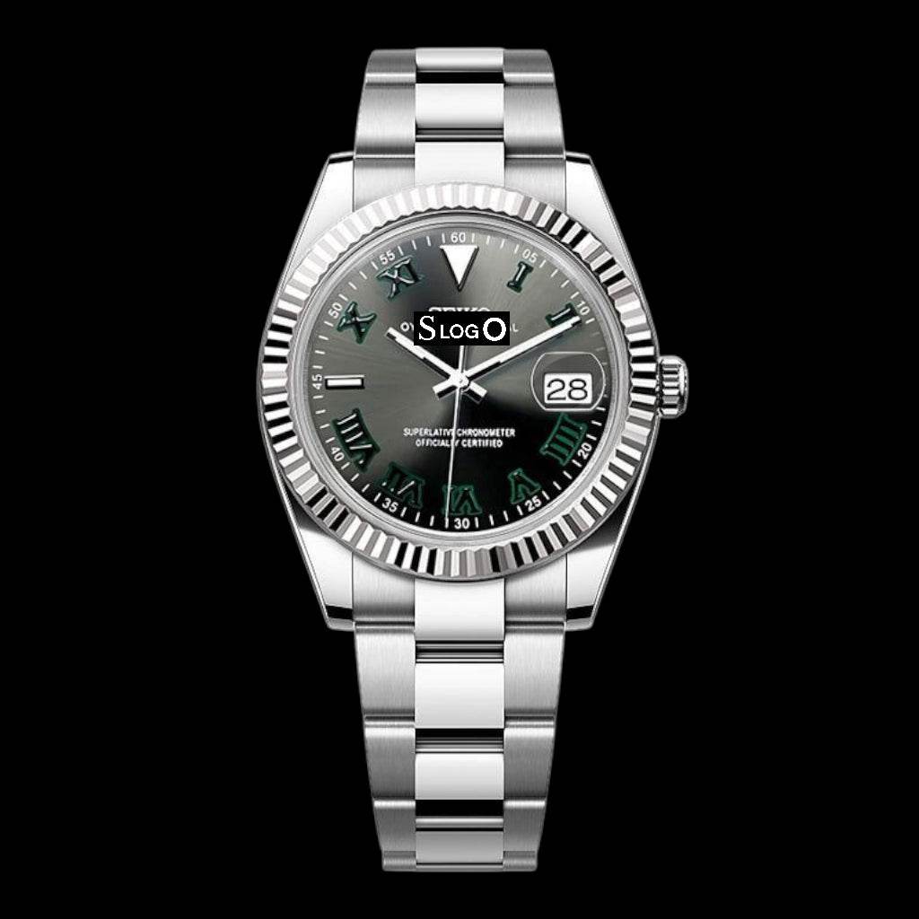 Seiko Mod watches Datejust Silver Grey Date Window " Wimbledon " - Modtime 