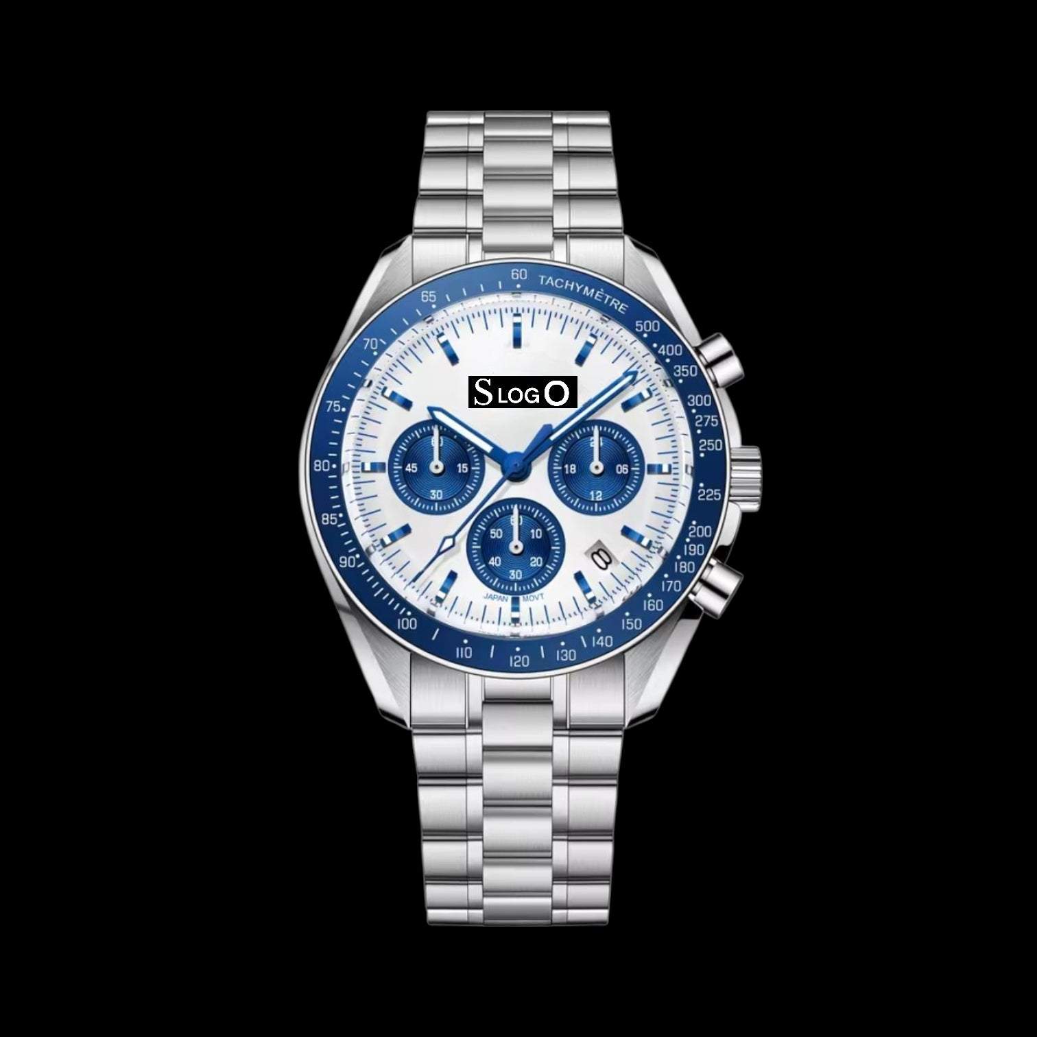 Seiko Mod Custom Speedmaster White Blue Dial - Modtime 