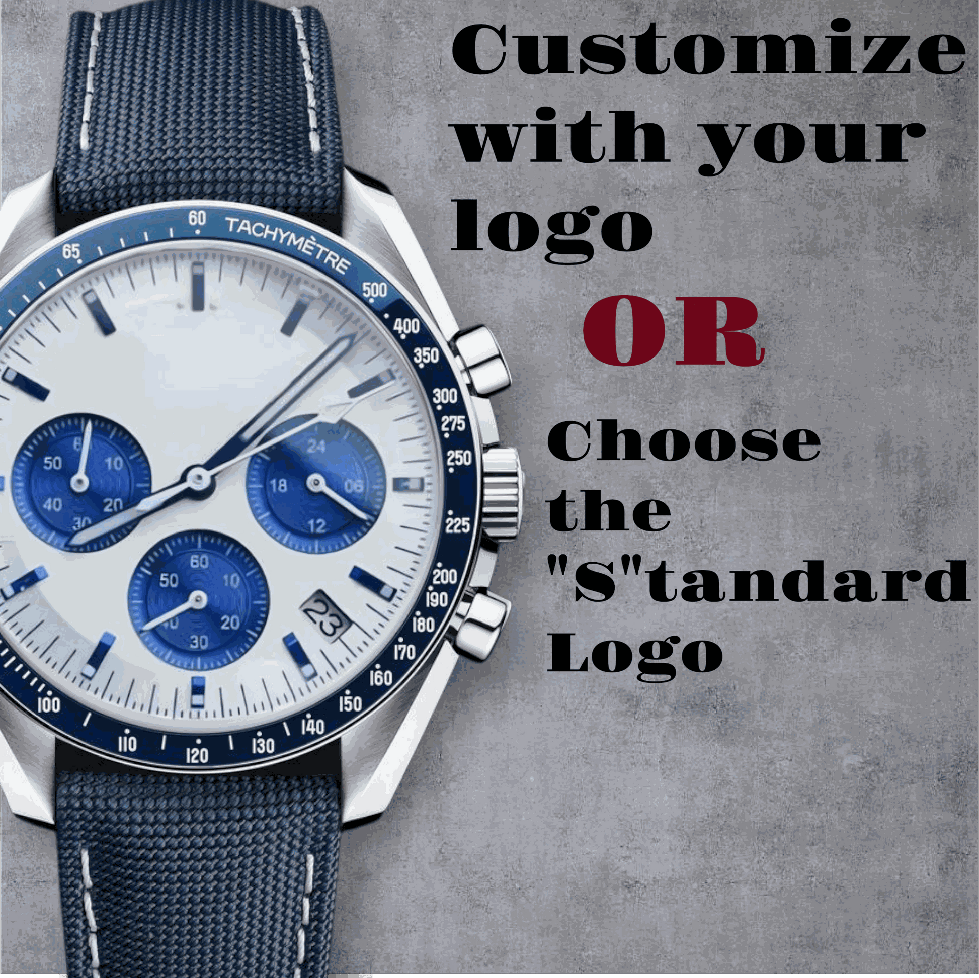 S Mod Custom Speed Style White Blue Dial - Modtime - MODTIME
