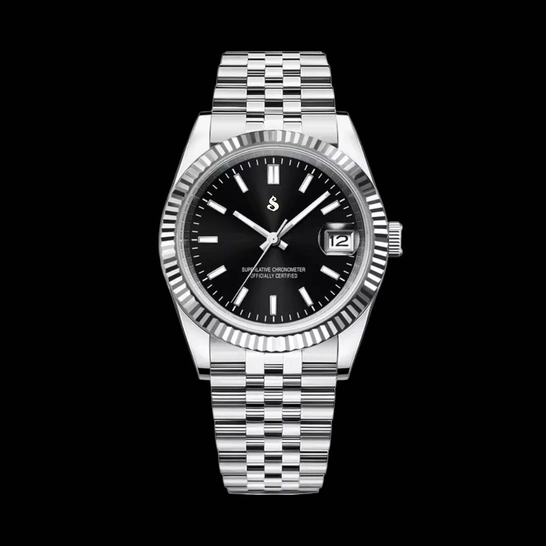 Seiko Mod Watch DateJust Black Dial - Timeless - Modtime Creations
