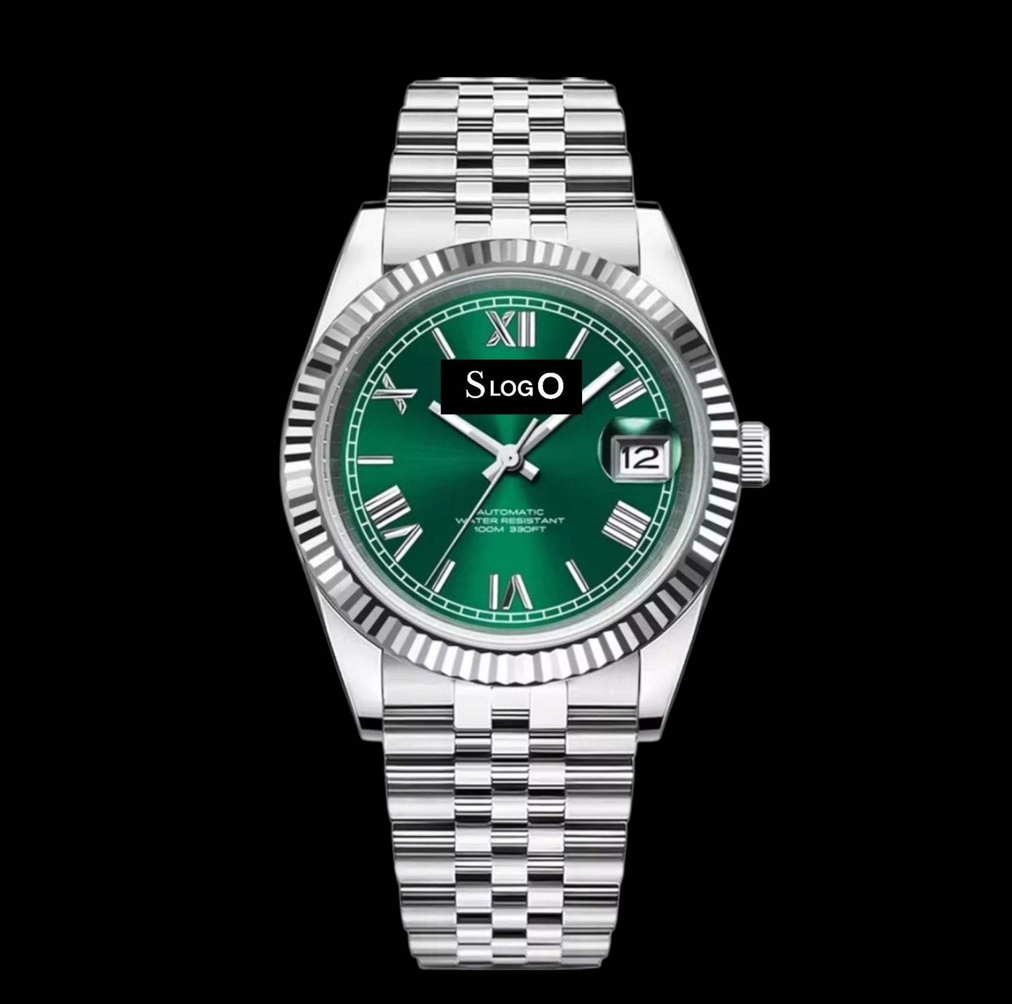 S Mod Date Window DJ Green Roman Numeral Dial - Modtime - MODTIME