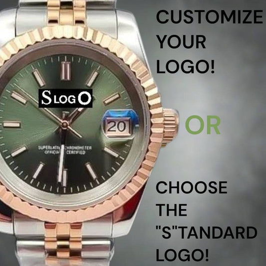 Seiko Mod Datejust Two-Tone Olive Dial Gold Fluted Bezel - Modtime 