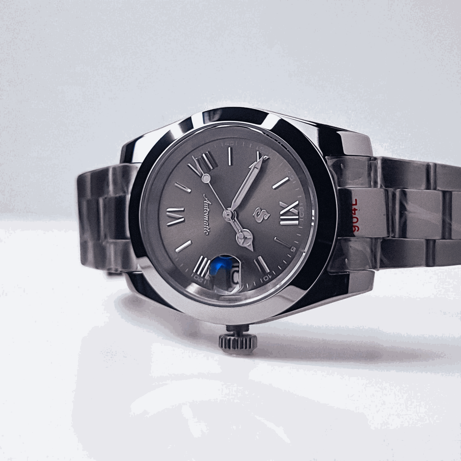 Seiko Mod Datejust Olive Green Roman Numeral Dial - Modtime 