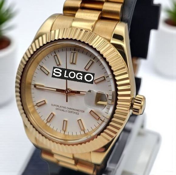 Seiko Mod Datejust aka SeikoJus Gold White Dial - Modtime Creations 