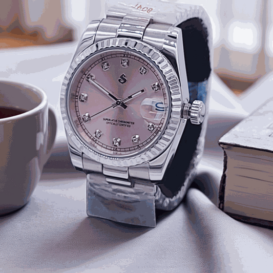 Seiko Mod Date Window Pink Gem Dial - Modtime - MODTIME