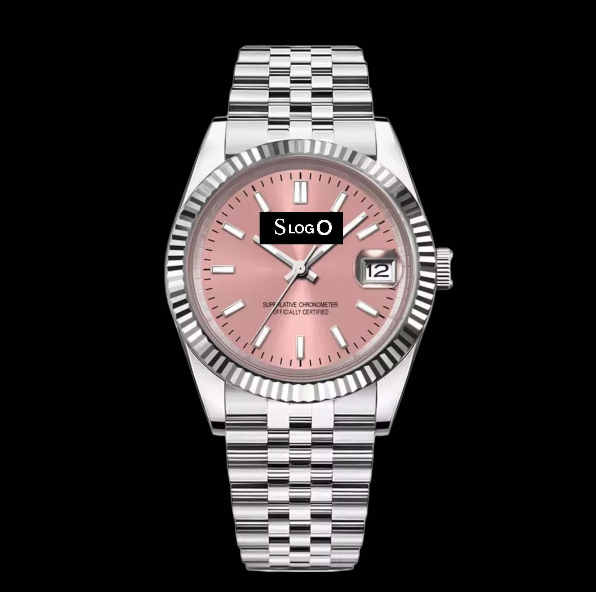 Seiko Mod watch Datejust Pink Salmon Dial - Modtime  Creations
