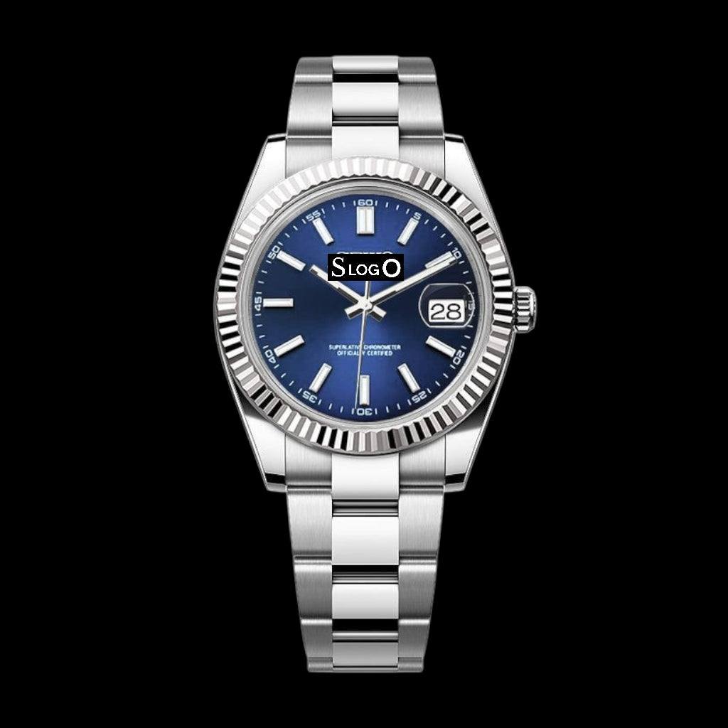Seiko Mod Watches DateJust aka SeikoJust Silver Blue Dial - Modtime 
