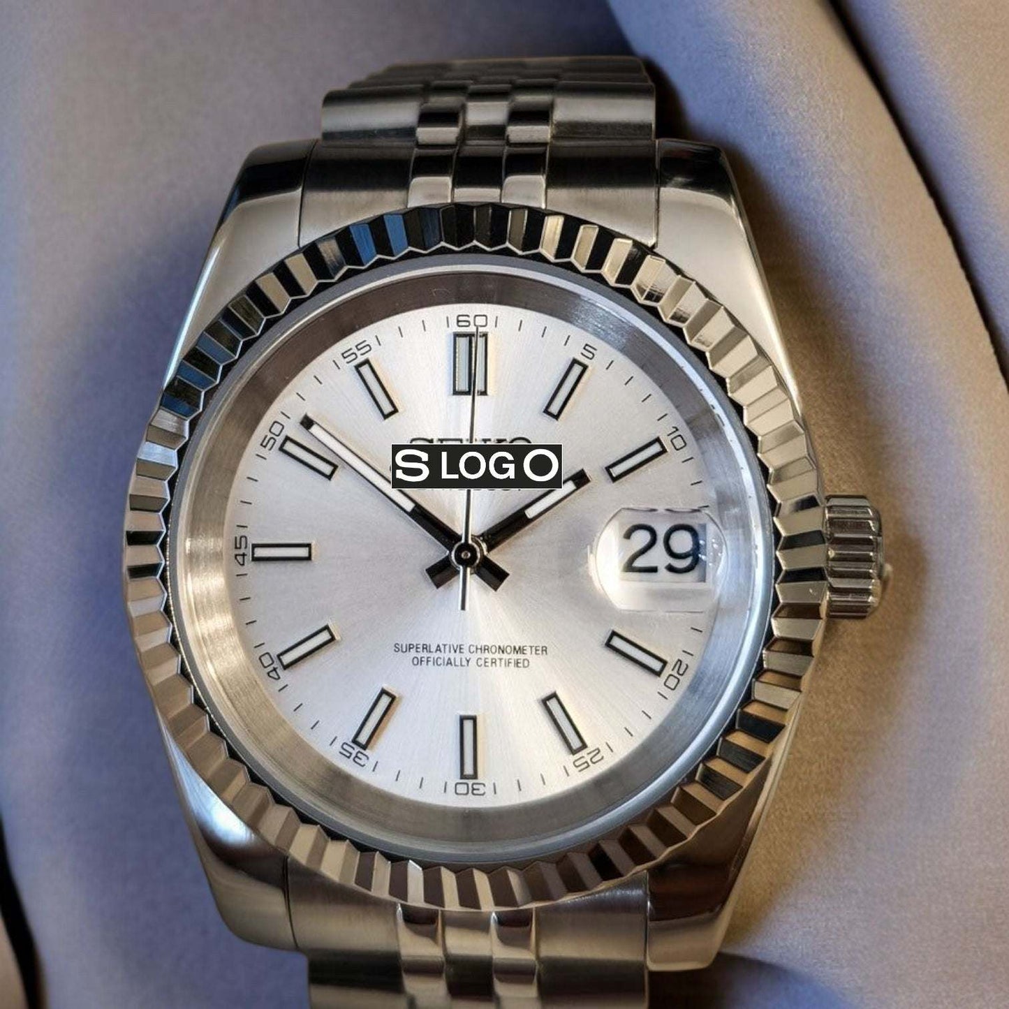 Seiko Mods aka SeikoJust Silver White Dial - Timeless Elegance - MODTIME