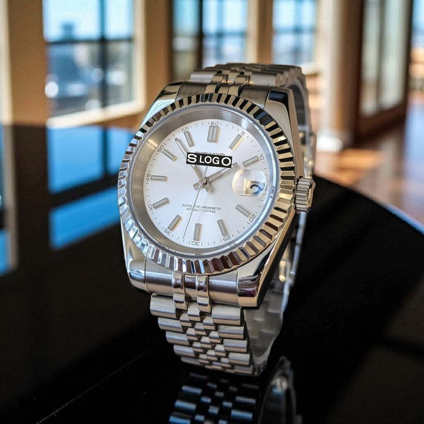 Seiko Mod Watches aka SeikoJust Silver White Dial - Timeless Elegance - MODTIME