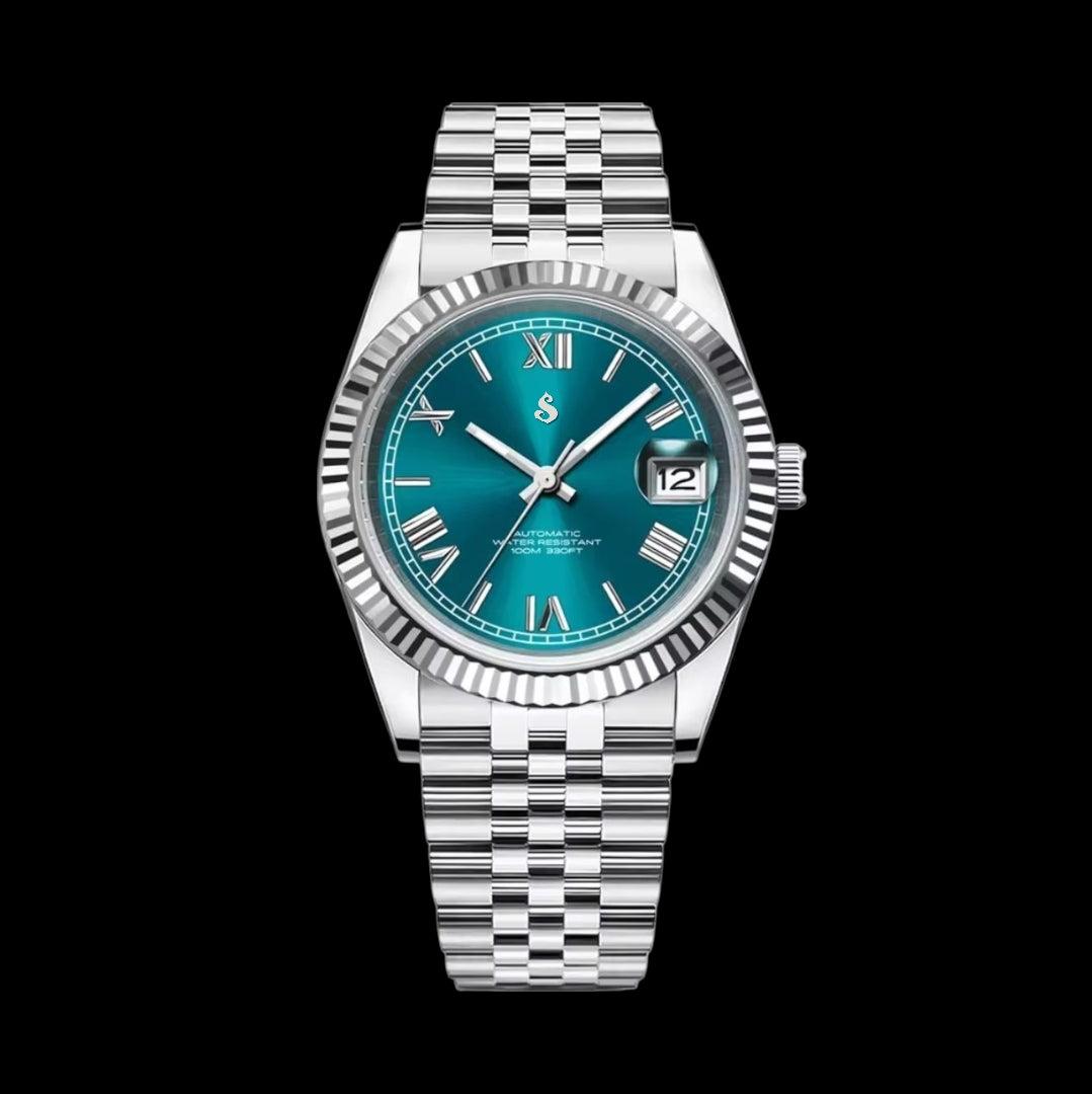 Seiko Mod Datejust Tiffany Blue Roman Numeral Dial - Modtime