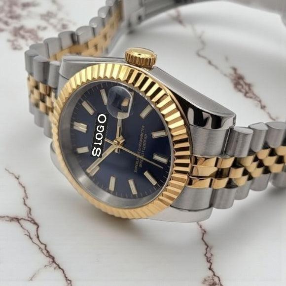 Seiko Mod Datejust  Two Tone Blue Dial - Timeless Design