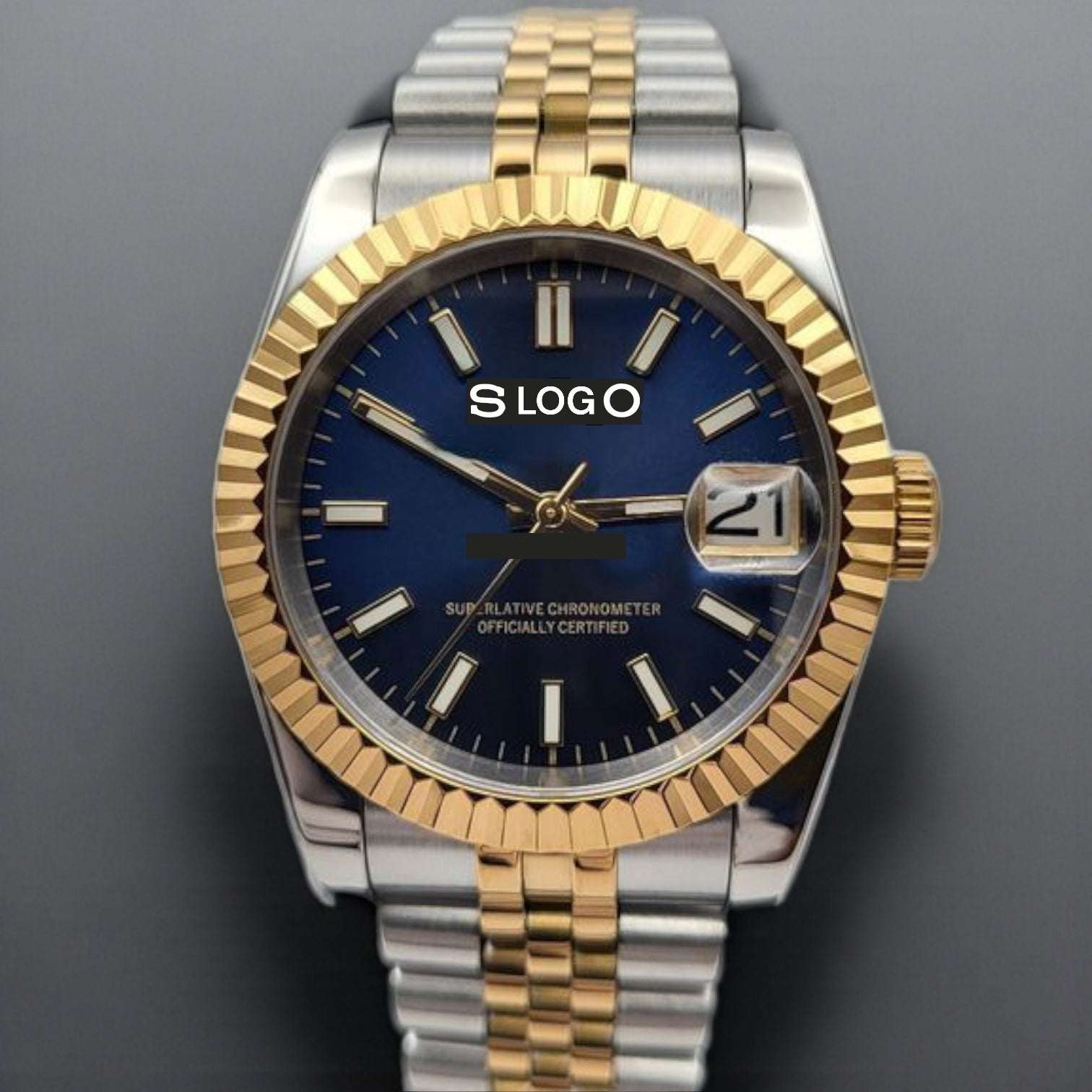 Seiko Mod Datejust  Two Tone Blue Dial - Timeless Design