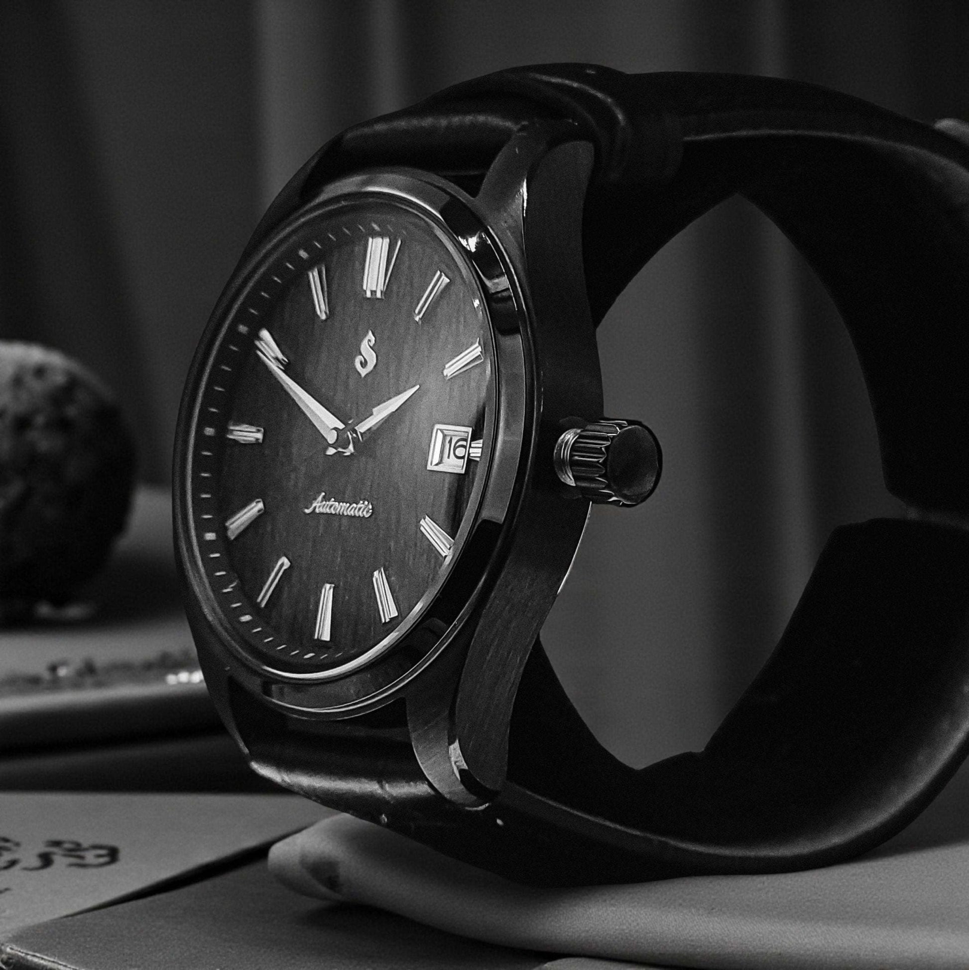 Modded Seiko Grand Midnight Black Dial: Classic Timeless Design