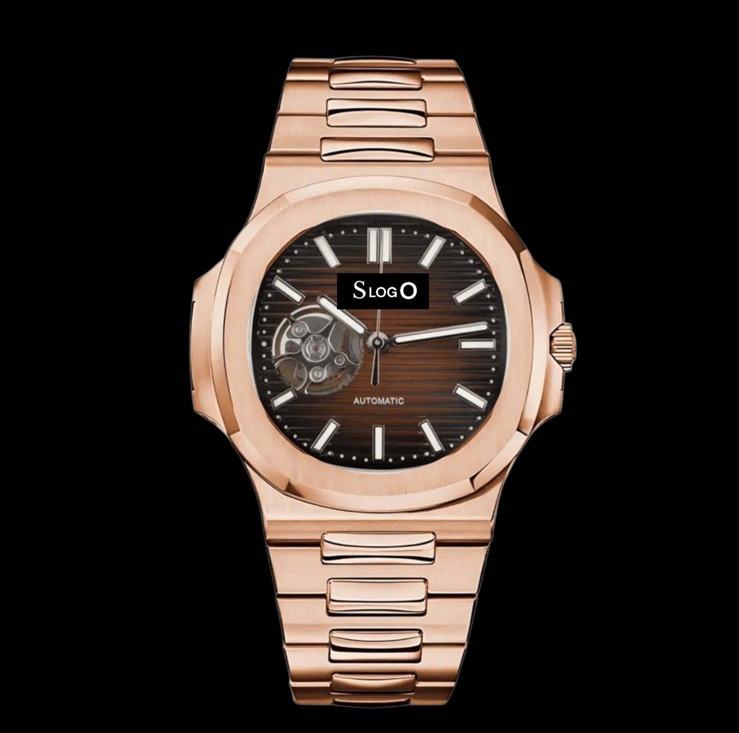 Seiko Mod Watches Open-Heart Nautilus Aquanaut Rose Gold - Precision Craftsmanship - Modtime Creations