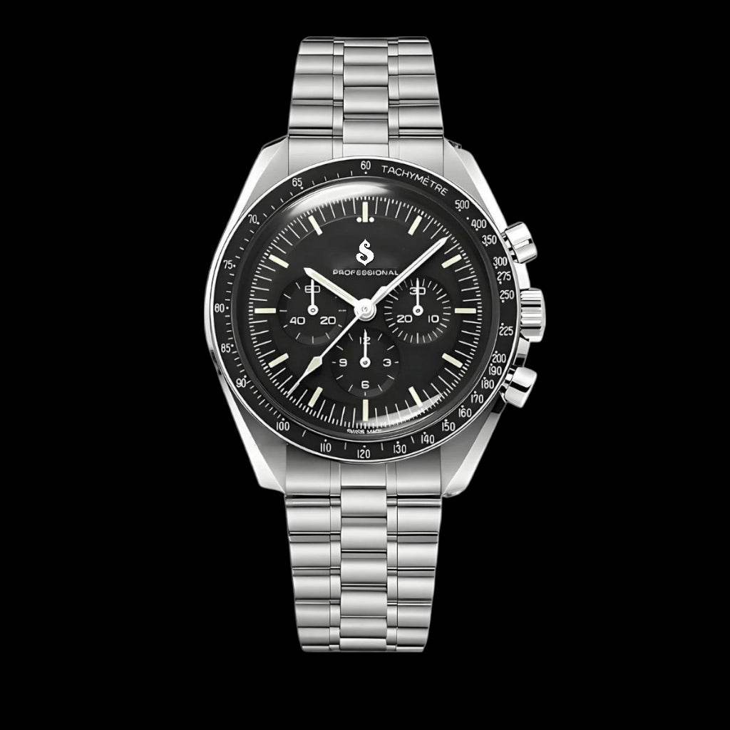 Seiko Mod watches Custom Speedmaster Black Dial - Modtime 