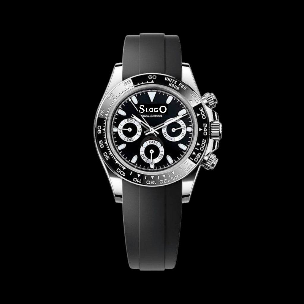 Seiko Mod Daytona aka Seitona Black "Panda" dial Stainless Steel case - Modtime