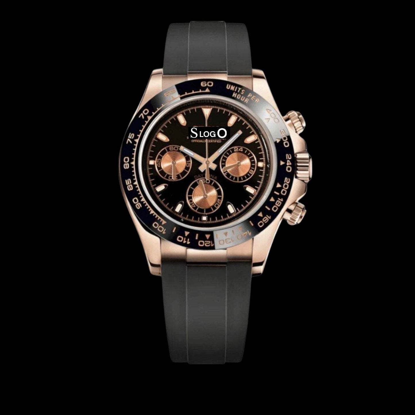 Seiko Mod Daytona aka  Seitona Gold Case Black Dial - Modtime 