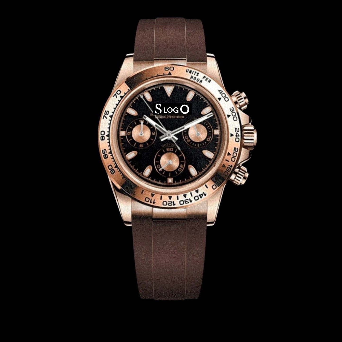 Seiko Mod Daytona aka  Seitona Gold Case Black Dial - Modtime 
