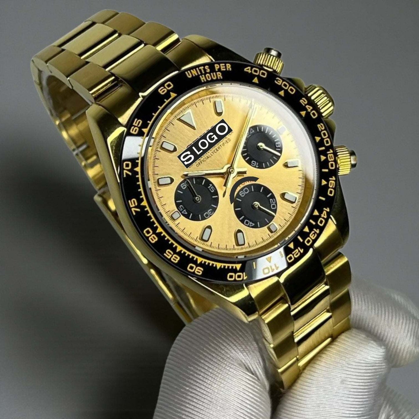 Seiko Mod Watches Daytona Chronograph Gold Black Dial: Classic Design