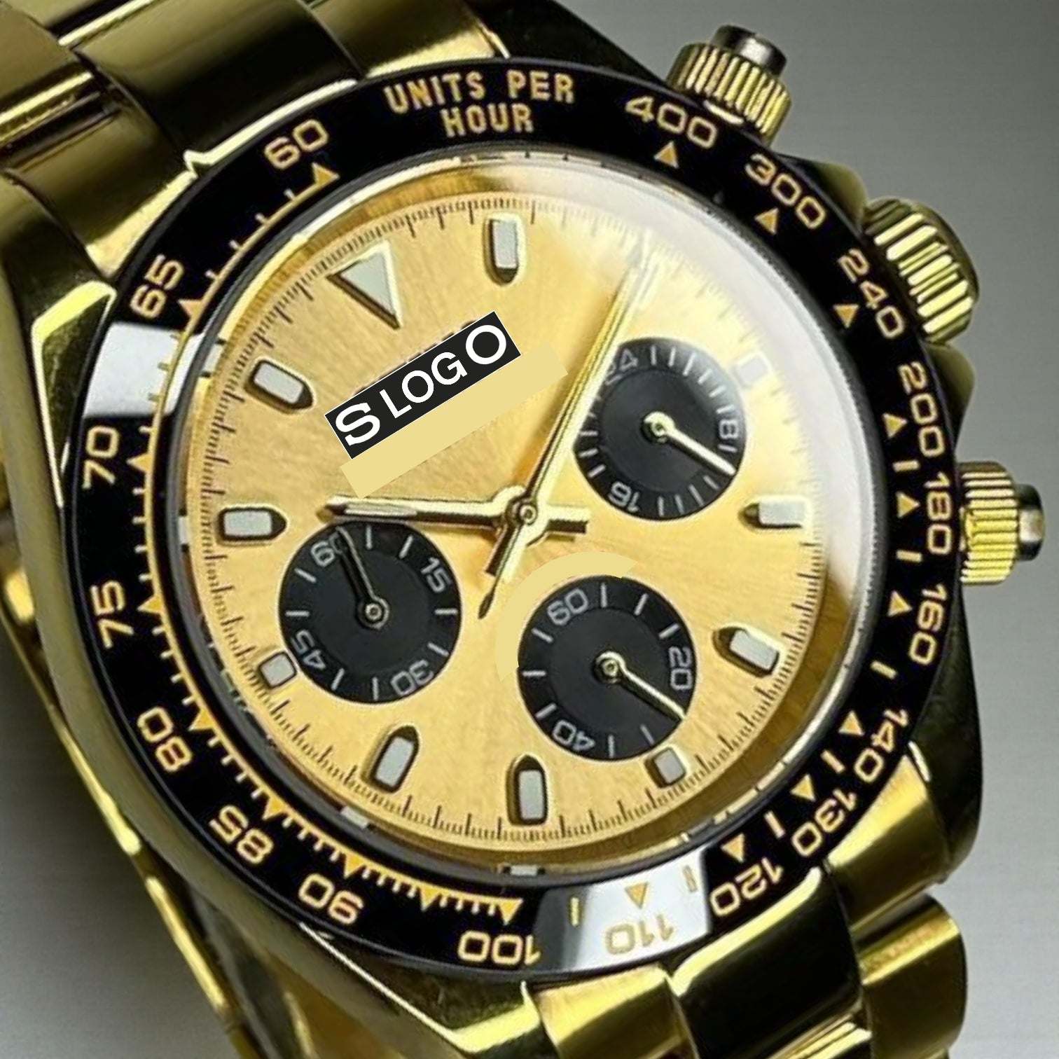 Seiko Mod Watches Daytona Chronograph Gold Black Dial: Classic Design
