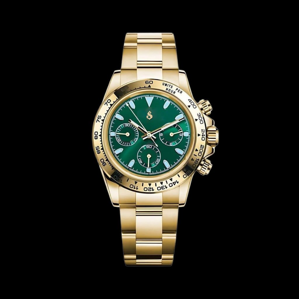 S Mod Seitona Gold case with green dial - Modtime - MODTIME