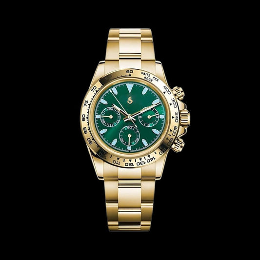 S Mod Seitona Gold case with green dial - Modtime - MODTIME