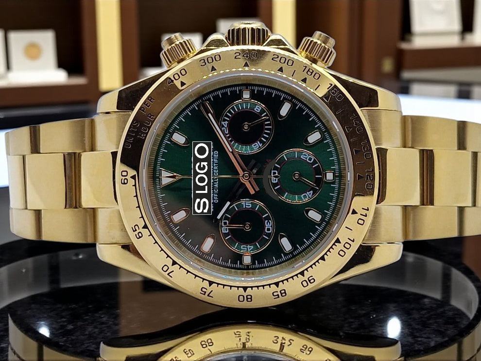S Mod Seitona Gold case with green dial - Modtime - MODTIME