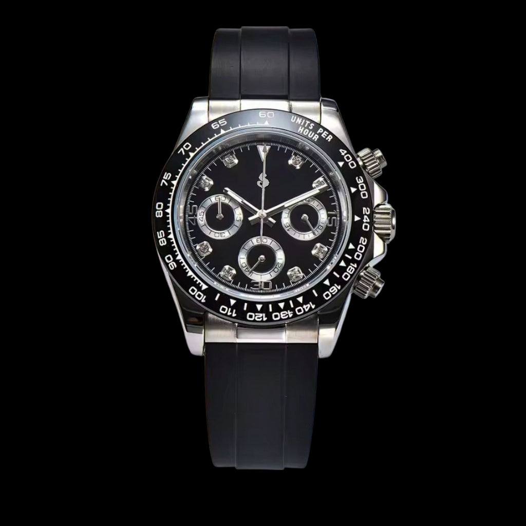 Seiko Mod Daytona Mod Black Diamond Dial - Modtime 