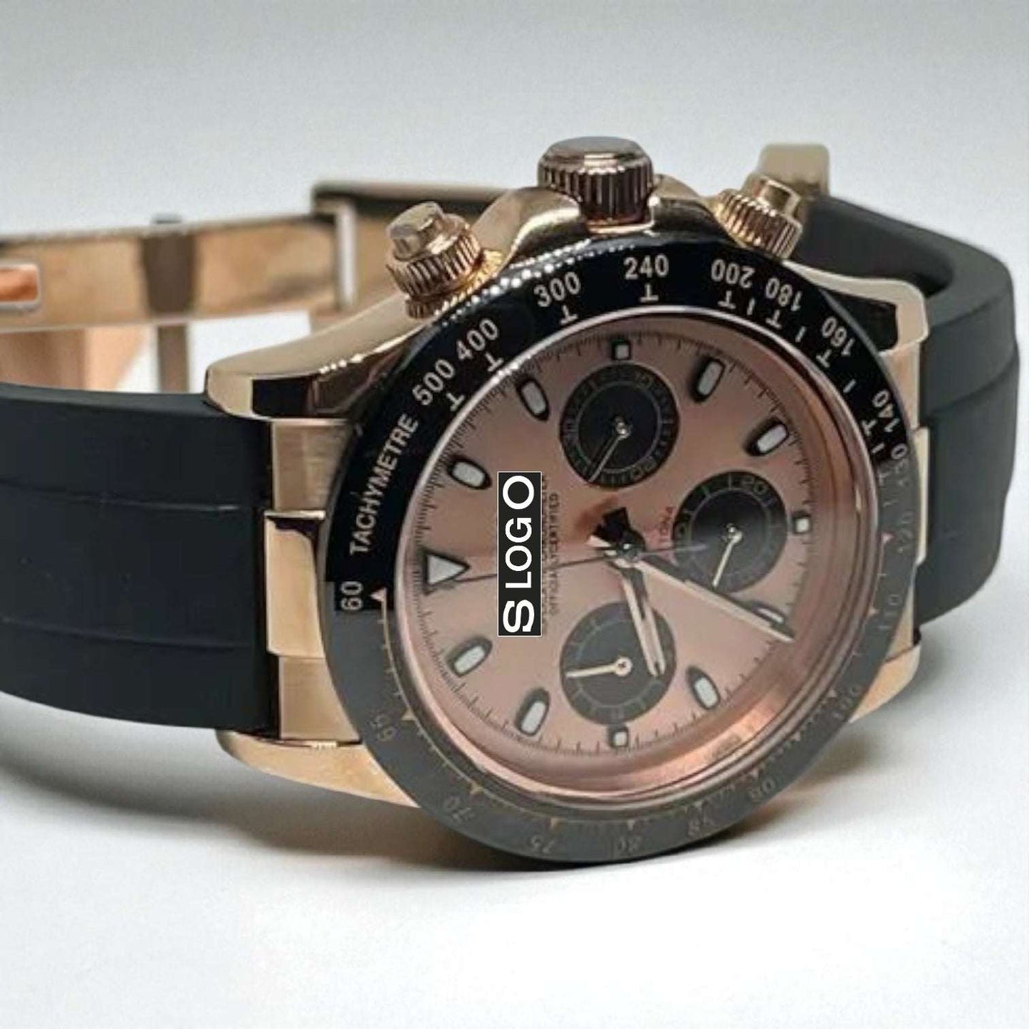 S Mod Seitona Rose Gold Black Dial Gold Black Bezel - Modtime - MODTIME