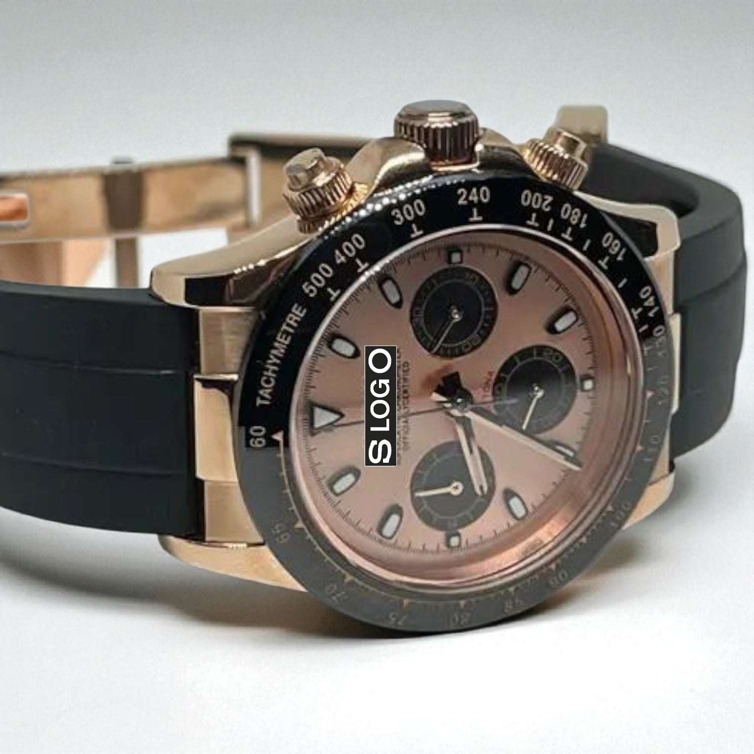 S Mod Seitona Rose Gold Black Dial Gold Black Bezel - Modtime - MODTIME