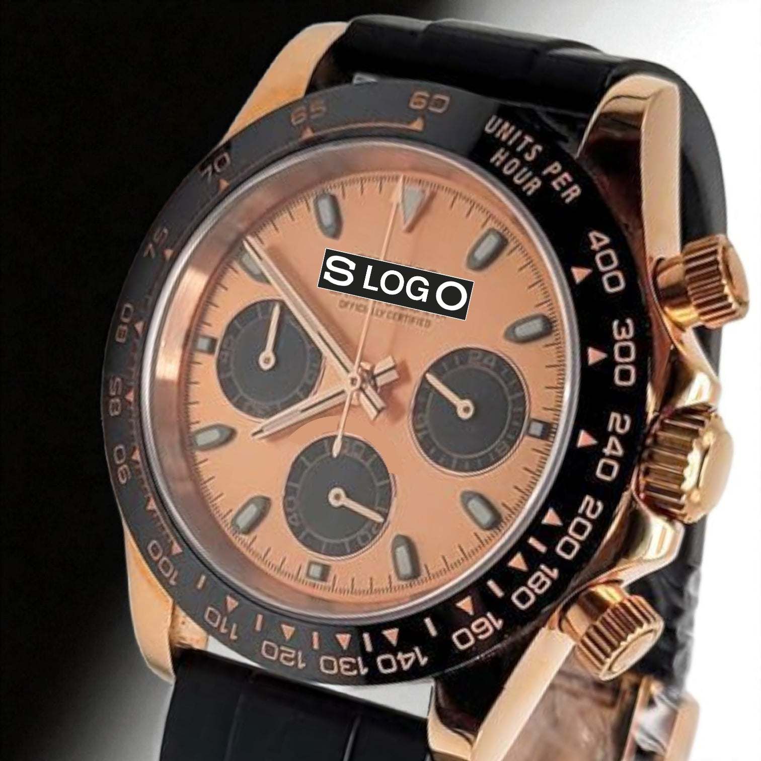 S Mod Seitona Rose Gold Black Dial Gold Black Bezel - Modtime - MODTIME