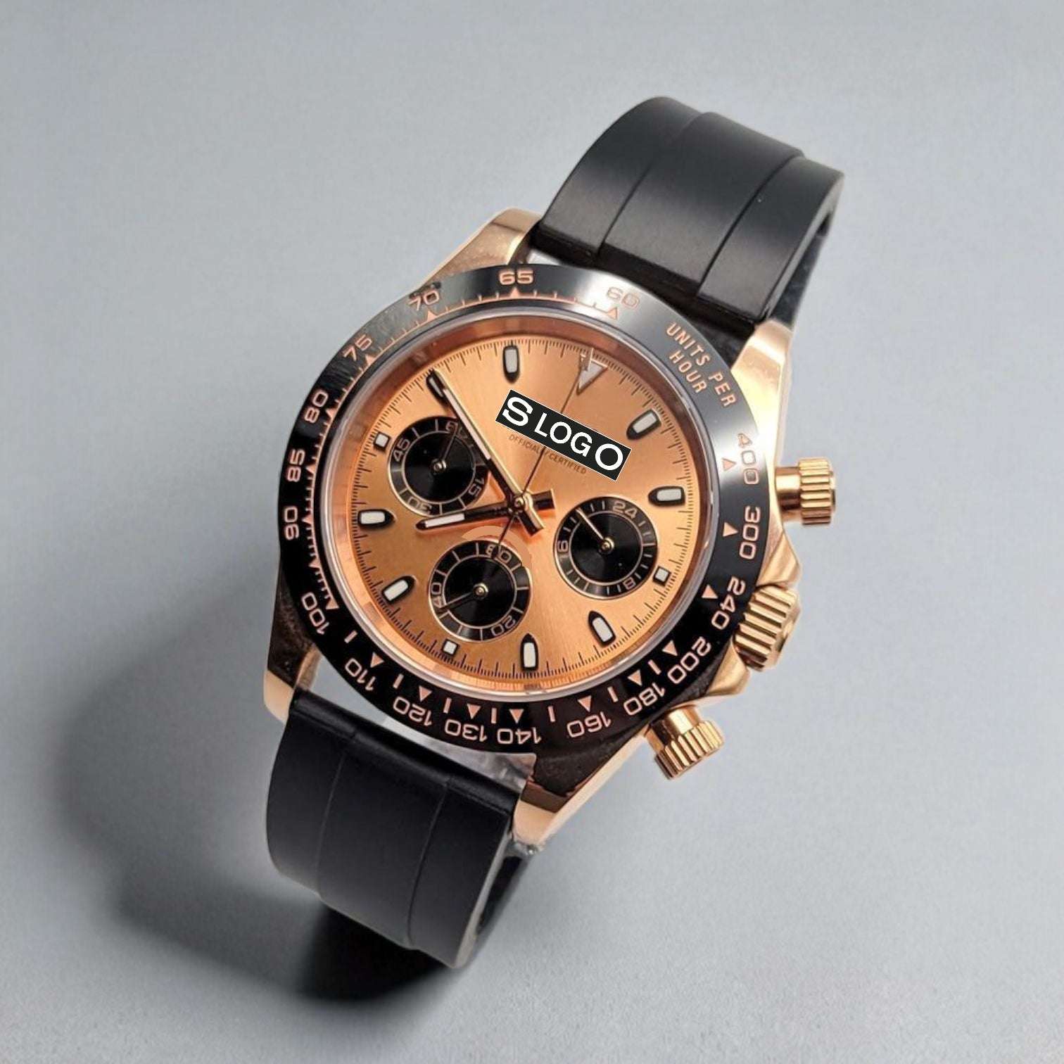 S Mod Seitona Rose Gold Black Dial Gold Black Bezel - Modtime - MODTIME