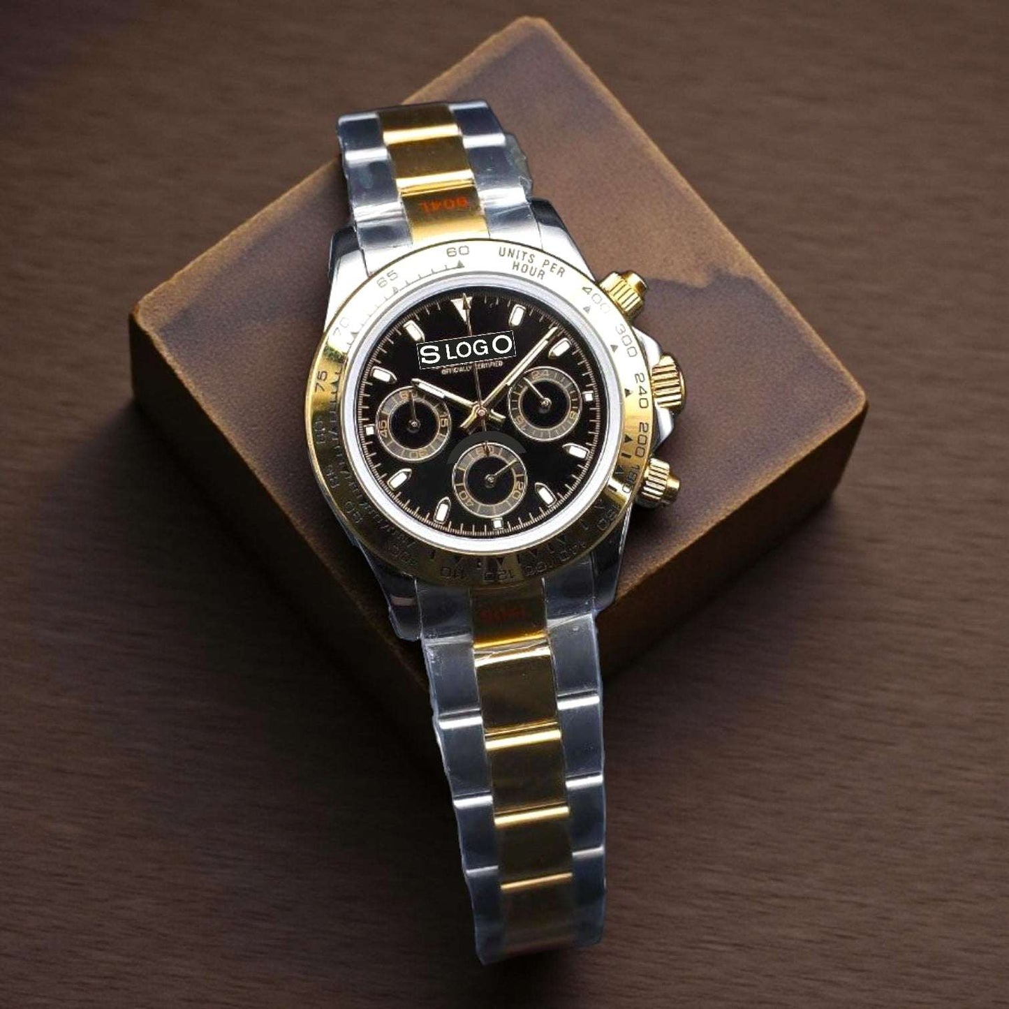 S Mod Seitona Two - Tone Bracelet with black dial - Modtime - MODTIME